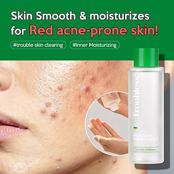 Troubless MILD CLEAR TONER ESSENCE - TEA TREE FACIAL TONER FOR ALL SKIN TYPES | HYDRATING SKIN TONER, DAILY SKIN CARE (6.76 FL OZ) - Image 4